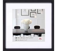 walther Design Picture Frame Black 20 x 20 cm with PassepArtout, Steel Style Plastic Frame ES220B