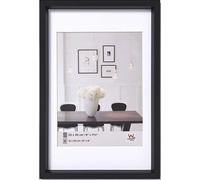 walther design Picture Frame Black 18 x 24 cm with PassepArtout, Steel Style Plastic Frame ES824B