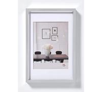 walther Design Picture Frame Silver 30 x 45 cm with PassepArtout, Steel Style Plastic Frame ES045S