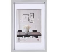 walther Design Picture Frame Silver 50 x 60 cm with PassepArtout, Steel Style Plastic Frame ES060S