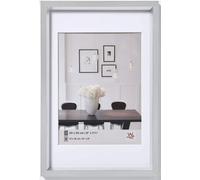walther Design Picture Frame Silver 50 x 70 cm with PassepArtout, Steel Style Plastic Frame ES070S