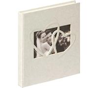 walther design Photo Album White 28 x 30,5 cm Linen Cover with Punched Cover, wedding Album Sweet Heart UH-123