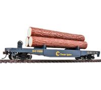 Walthers Trainline 931-1772 Log Dump Car with Logs Chessie/B&O