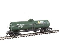 Walthers Trainline HO Scale Model British Columbia Railway Tank Car, Green/Yellow/White