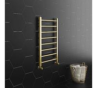 Walton 800 x 500 Straight Towel Radiator - Brushed Brass