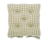 Walton & Co Gingham Pale Olive Seat Pad With Ties