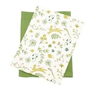 Walton & Co - Meadow Countryside and Flowers 100% Cotton Kitchen Indoor/Outdoor Tableware (Meadow Tea Towel Set of 2: 50cm x 70cm)