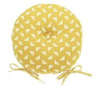 Walton & Co Ochre Bee Round Seat Pad With Ties