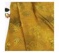 Waltonalice 1 Yard Brocade Silk Fabric Brocade Fabric with Chinese Flowers Fabric Sold by the Metre 150cm Wide Furniture Fabric Upholstery Fabric for Upholstery DIY Craft Curtain Duvet Cover Gold