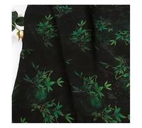 Waltonalice 1 Yard Brocade Silk Fabric Brocade Fabric with Chinese Flowers Fabric Sold by the Metre 150 cm Wide Furniture Fabric Upholstery Fabric for Upholstery DIY Crafts Curtain Duvet Cover Black