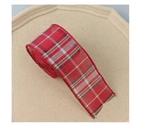 Waltonalice 2 Rolls 12 m Juteband Sackleinenrolle 6 cm Breit Leinenband Geschenkband Dekoband Jute Bänder Natural Vintage Bastelband Weihnachtband für DIY Handwerk Hochzeit Party Rot Kariert