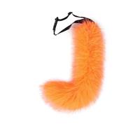 Waltonalice Cat Tail Faux Fur Fox Tail with Adjustable Belt Fox Tail Costume for Adults Children, Wolf Tail for Halloween Carnival Cosplay Animal Costumes Party Orange