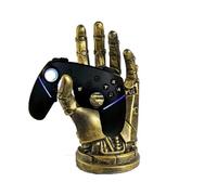 Waltonalice Cyberpunk Headset Holder Headphone Stand Controller Stand Robot Arm Gamer Desk Decoration Resin Gaming Accessories Desktop Decorations Display Stand for PS5/Xbox Gold