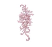 Waltonalice Embroidery Lace Flower Patches with Beads and Sequins Iron-On Patches Lace Applique for Sewing Crafts Evening Dresses Wedding Clothing Craft Lotus Flower Colours