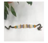 Waltonalice Indian Women's Necklace Boho Necklace Bone Choker Necklace Costume Accessories Choker with Beads Natural Wood Hair Pipe Brown Tribal Wide Choker Adjustable Necklace for Women 2# 1 Piece