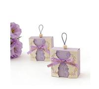 Waltonalice Pack of 40 Small Gift Boxes with Bow Love is Eternal Guest Gifts Wedding Gift Bags Candy Box for Wedding Party Birthday Festive Occasion Purple