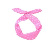 Waltonalice Polka Dot Headband Bendable Rabbit Ears Headband Bandana Rockabilly Wire Hair Bands Vintage Hair Band Hair Band Dirndl Hair Accessories for Women Pink Pack of 2