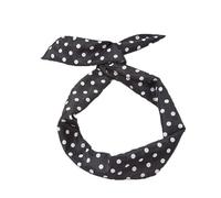 Waltonalice Polka Dot Headband Bendable Rabbit Ears Headband Bandana Rockabilly Wire Hair Bands Vintage Hair Band Hair Band Dirndl Hair Accessories for Women Black Pack of 2
