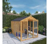 Waltons 10 X 6 Wooden Shiplap Garden Dog Kennel & Run