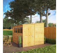 Waltons 10 X 8 Shiplap Pent Glass Glazed Modular Garden Storage Shed