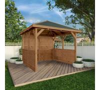 Waltons 3M X 3M Traditional Gazebo With Side Panels Pressure Treated Wooden Garden Shelter