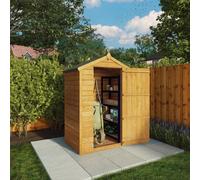 Waltons 3X4 Wooden Garden Shed Overlap Apex Windowless Single Door Storage