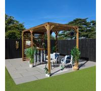 Waltons 4M X 2M Pressure Treated Wooden Pergola Garden Shelter