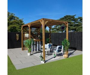 Waltons 4M X 2M Pressure Treated Wooden Pergola Garden Shelter