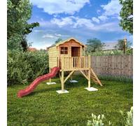 Waltons 5 X 5 Wooden Playhouse Wendy House With Tower And Slide
