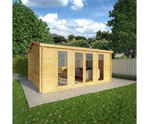 Waltons 5M X 4M 44mm Wooden Log Cabin Home Office Garden Room