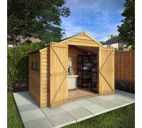 Waltons 5X10 Wooden Garden Workshop Shed Overlap Apex Double Door Storage Unit
