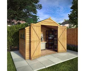 Waltons 5X10 Wooden Garden Workshop Shed Overlap Apex Double Door Storage Unit