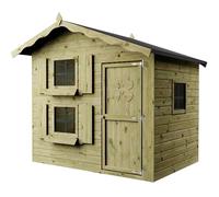 Waltons 7x5 ft Wooden Playhouse with Loft, Two Storey Kids Wendy House | Snowdrop Outdoor Garden Den, Georgian Windows, Flower Boxes, Shiplap Walls, EN71, 10 Year Anti-Rot