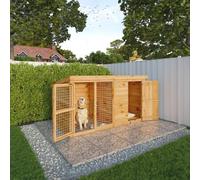 Waltons 8 X 4 Shiplap Wooden Garden Dog Kennel & Run