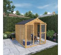 Waltons 8 X 6 Wooden Garden Dog Kennel & Run