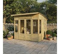 Waltons 8 X 8 Wooden Garden Room Curved Roof Summerhouse Tongue And Groove Double Doors