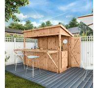 Waltons 9 X 4 Garden Bar With Shutter Pack Tongue And Groove Pressure Treated Pent Wooden Summerhouse
