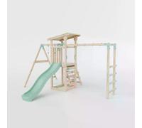Waltons Wooden Swing Set with Slide - Outdoor Kids Cllimbing Frame with Single Swing, Monkey Bars & Toddler-Friendly Features | Pressure-Treated Timber Garden Playset for Children | Handmade in the UK