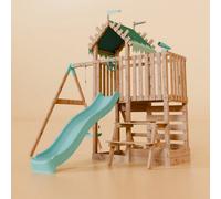 Waltons Extended Climbing Frame With Single Swing & Climbing Wall With Shop - Wildroot Ridge V