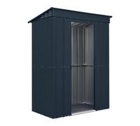 Waltons Globel 5 X 3 Metal Pent Garden Storage Shed Sliding Doors - Grey