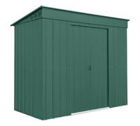 Waltons Globel 8X4 Ft Pent Metal Shed, Galvanized Steel Garden Storage, Green Sliding Double Doors, Ventilated, 10-Year Anti-Rust Warranty