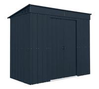 Waltons Globel 8X4 Ft Pent Metal Shed, Galvanized Steel Garden Storage, Grey Sliding Double Doors, Ventilated, 10-Year Anti-Rust Warranty