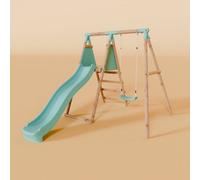 Waltons Single Wooden Swing Set With Slide - Springwood I