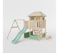 Waltons Wooden Outdoor Kids LittleSummit Large Tower Playhouse with Swing & Toddler-Friendly Features | Pressure-Treated Timber Garden Playset for Children | Handmade in the UK