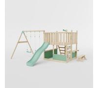 Waltons Wooden Outdoor Kids LittleSummit Tower with Double Swing & Toddler-Friendly Features | Pressure-Treated Timber Garden Playset for Children | Handmade in the UK