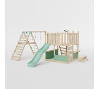Waltons Wooden Outdoor Kids LittleSummit Tower with Swing & Climbing Wall & Toddler-Friendly Features | Pressure-Treated Timber Garden Playset for Children | Handmade in the UK