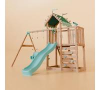 Waltons Wooden Swing Set with Slide - Outdoor Kids Climbing Frame with 2 Swings & Toddler-Friendly Features | Pressure-Treated Timber Garden Playset for Children | Handmade in the UK