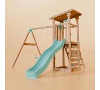 Waltons Wooden Swing Set with Slide - Outdoor Kids Climbing Frame with 2 Swings & Toddler-Friendly Features | Pressure-Treated Timber Garden Playset for Children | Handmade in the UK