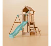 Waltons Wooden Swing Set with Slide - Outdoor Kids Climbing Frame with Single Swing, Picnic Table & Toddler-Friendly Features | Pressure-Treated Timber Garden Playset for Children | Handmade in the UK