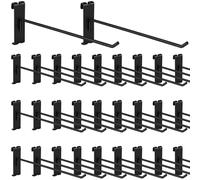 Waltool 20Pcs Gridwall Hooks, Metal Grid Panel Hanging Peg Hooks, Grid Wall Accessory for Clothes Storage, Home Organization, Retail Display (Black, 10"/25Cm)